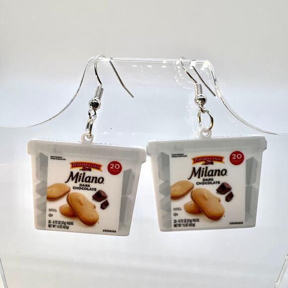 Milano Earrings - Cookie Earrings - Snack Earrings - Food Accessories - Picture 1 of 7